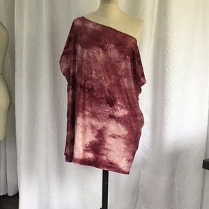 Magenta Stretchy one shoulder offdress👚